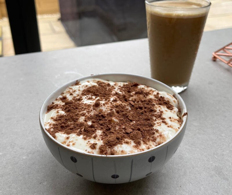 Plant-based tiramisu overnight oats recipe