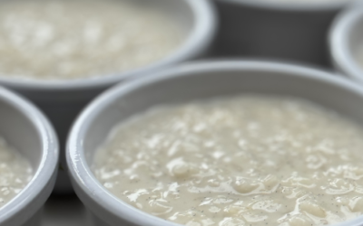 Coconut milk vanilla rice pudding