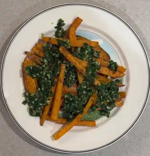 Chimichurri-Loaded Sweet Potato Fries – A Powerfully Flavourful Air Fryer Treat Chimichurri-Loaded Sweet Potato Fries